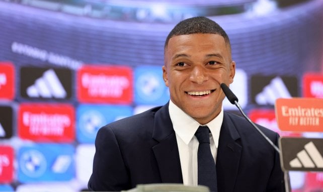 Kylian Mbappé à sa présentation au Real Madrid