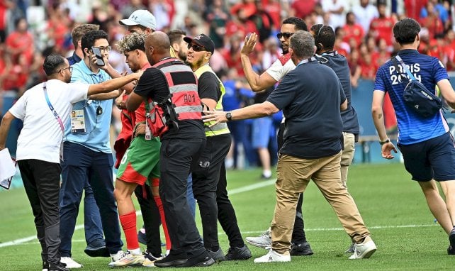 La fin de match d'Argentine-Maroc